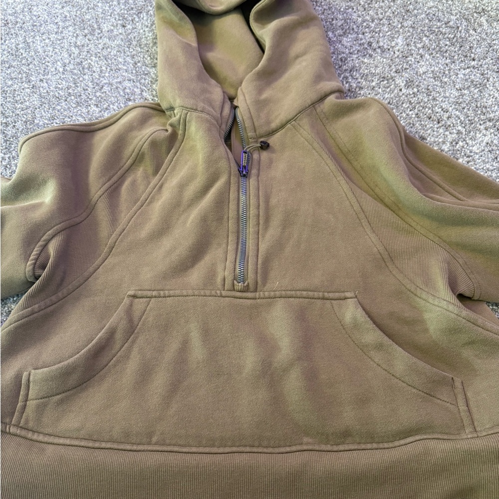 lululemon athletica brown/ Tan Half-Zip Hoodie